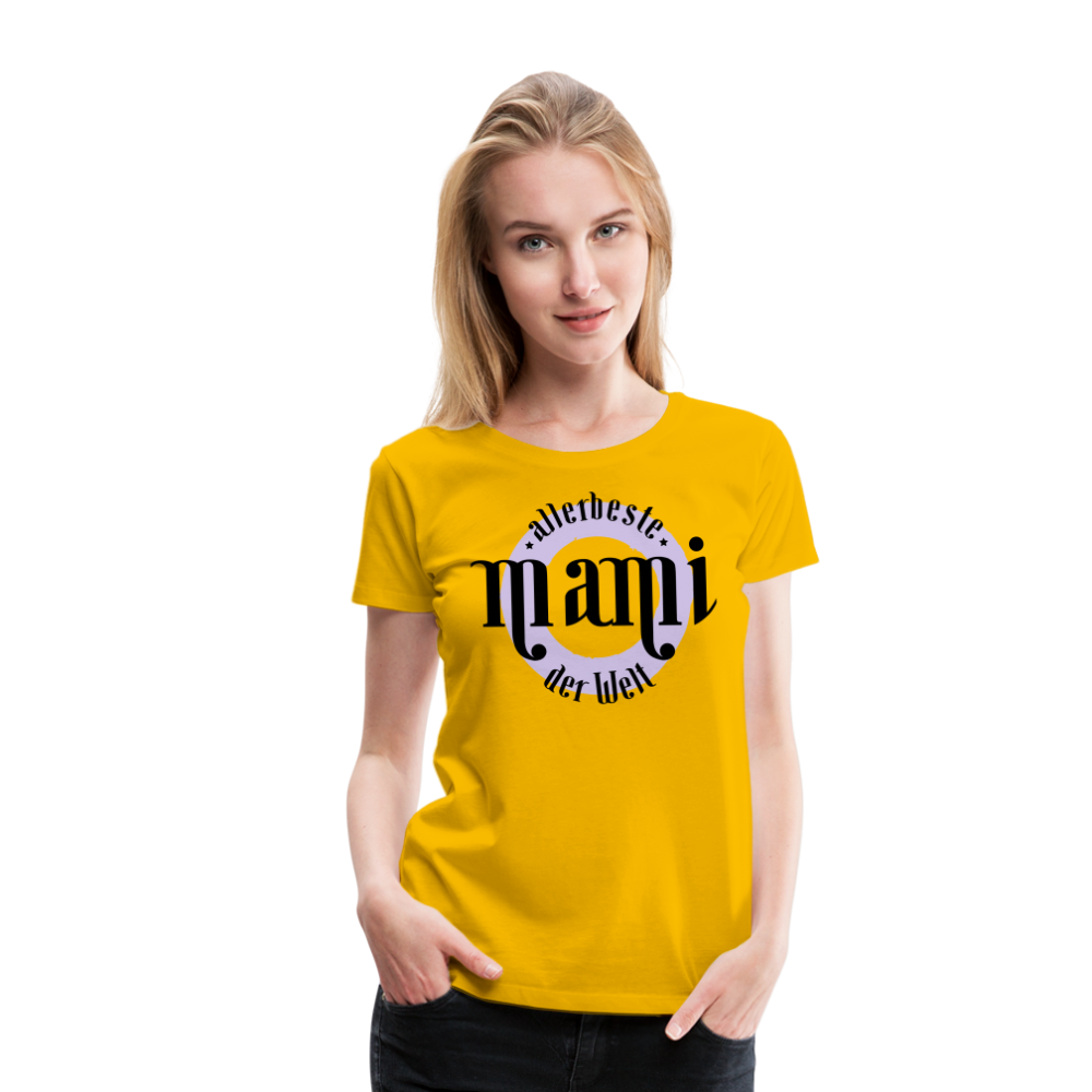 Frauen Premium T-Shirt - allerbeste Mami der Welt Design - Sonnengelb