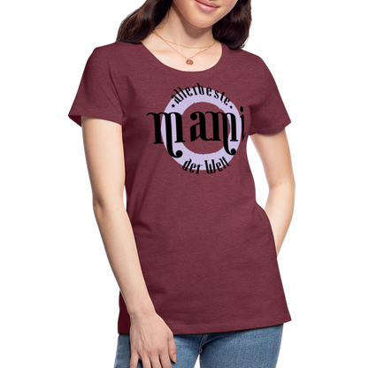 Frauen Premium T-Shirt - allerbeste Mami der Welt Design - Bordeauxrot meliert