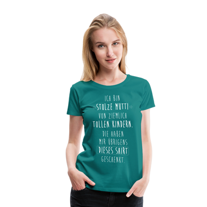 Frauen Premium T-Shirt - Ich bin stolze Mutti von ziemlich Tollen Kindern - Divablau