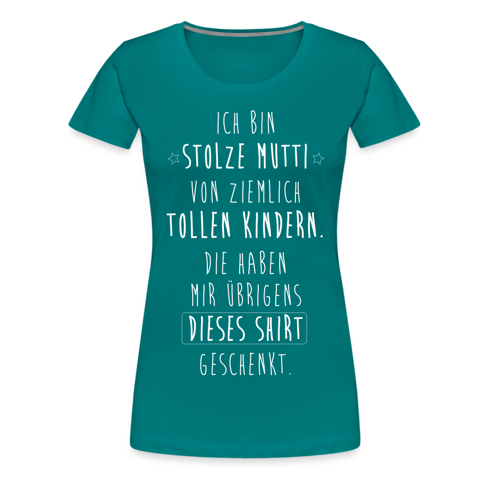 Frauen Premium T-Shirt - Ich bin stolze Mutti von ziemlich Tollen Kindern - Divablau