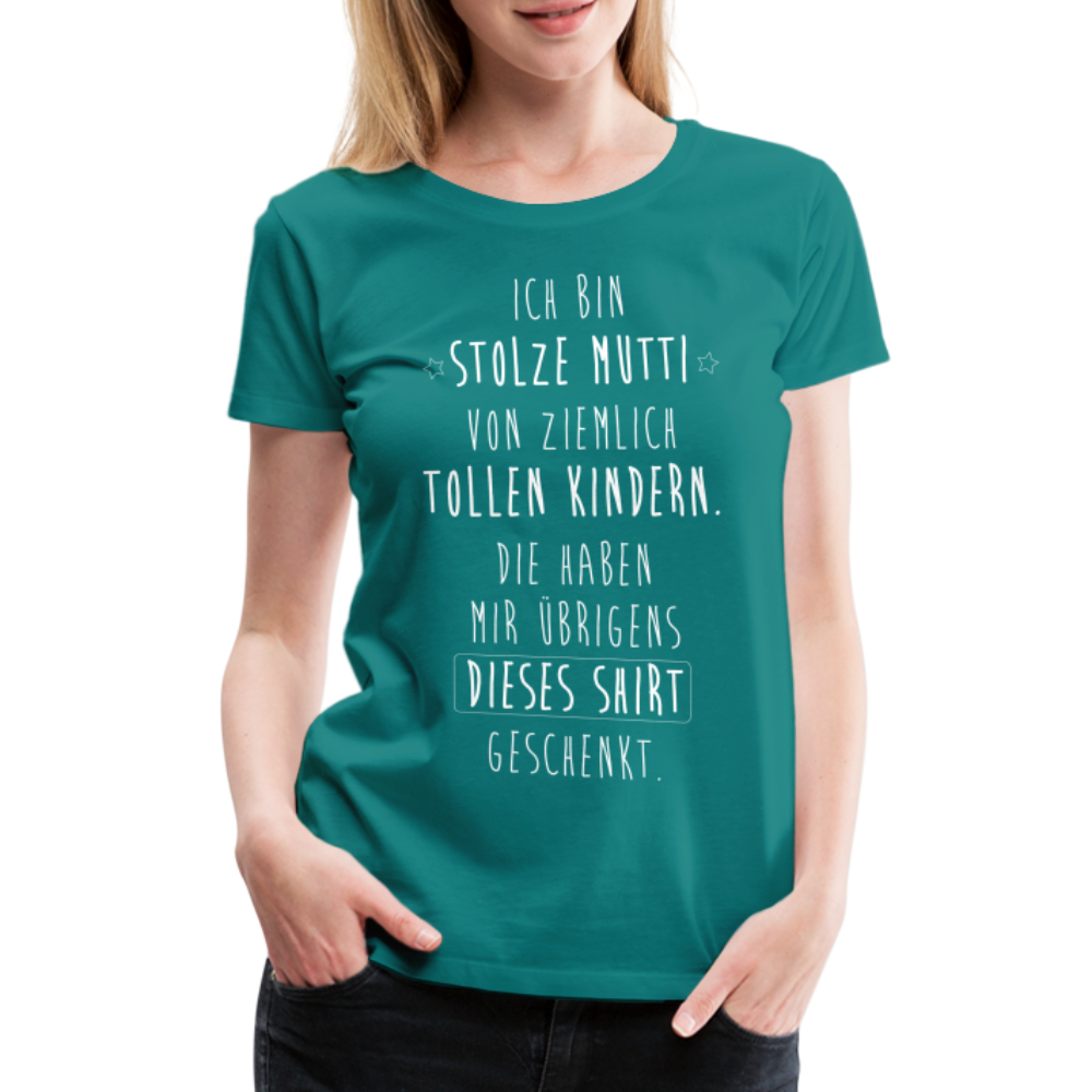 Frauen Premium T-Shirt - Ich bin stolze Mutti von ziemlich Tollen Kindern - Divablau