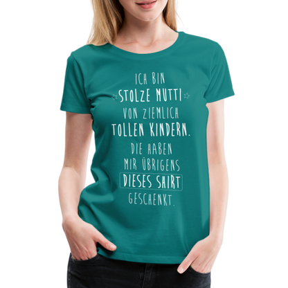 Frauen Premium T-Shirt - Ich bin stolze Mutti von ziemlich Tollen Kindern - Divablau