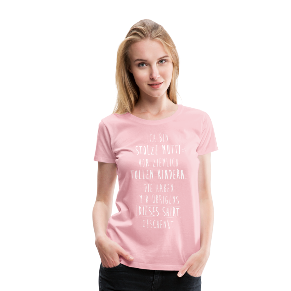 Frauen Premium T-Shirt - Ich bin stolze Mutti von ziemlich Tollen Kindern - Hellrosa