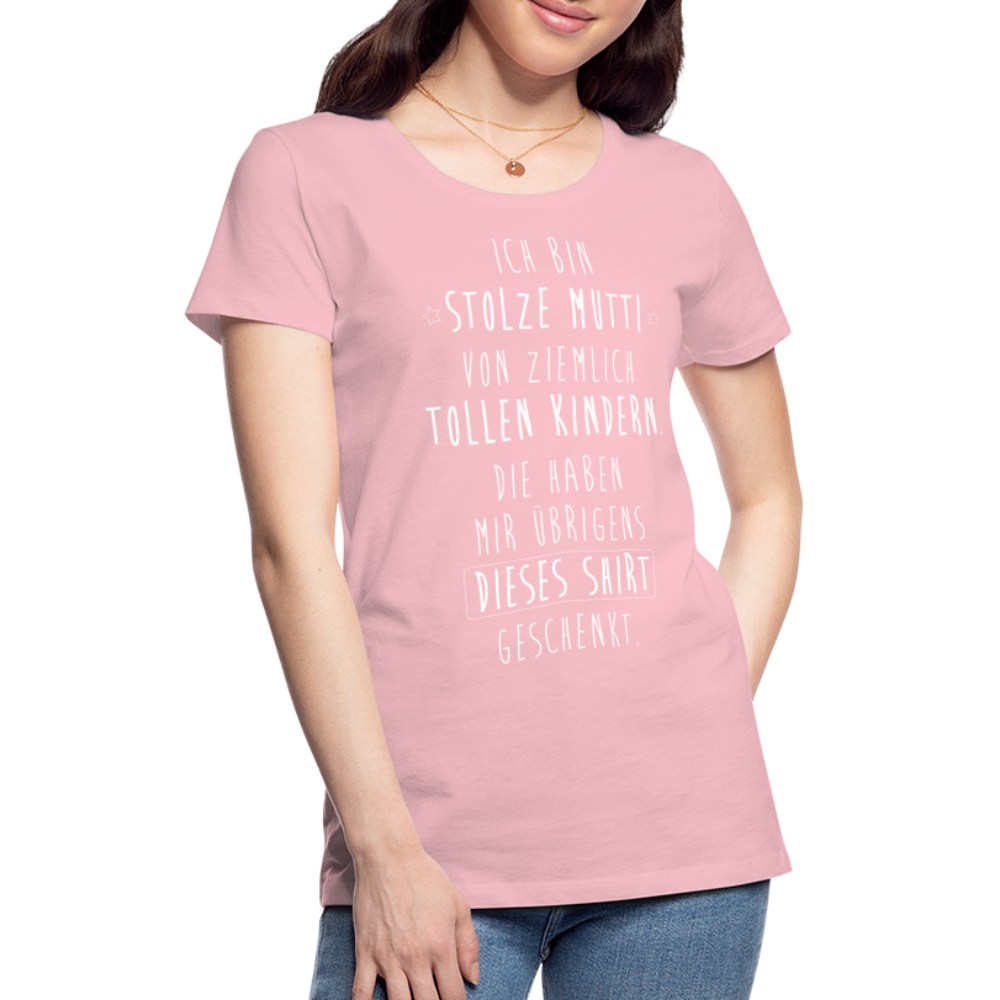 Frauen Premium T-Shirt - Ich bin stolze Mutti von ziemlich Tollen Kindern - Hellrosa