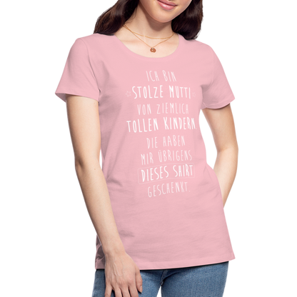 Frauen Premium T-Shirt - Ich bin stolze Mutti von ziemlich Tollen Kindern - Hellrosa