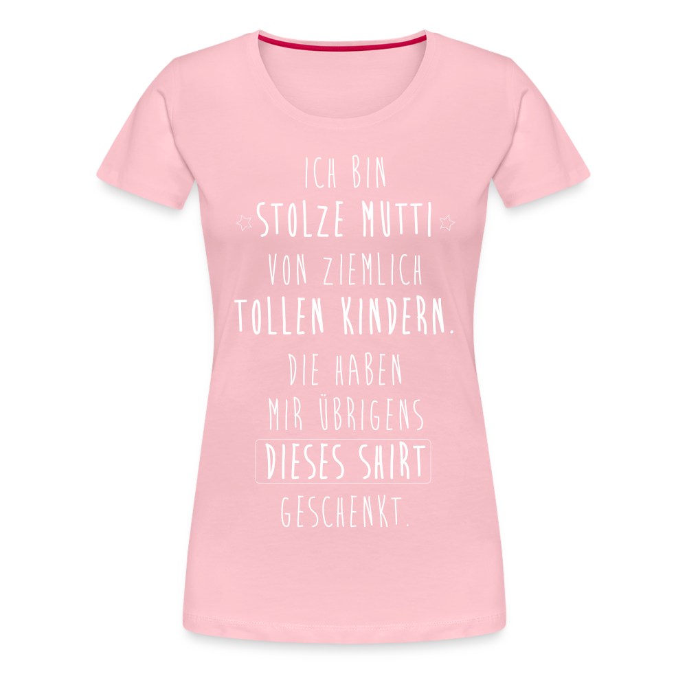 Frauen Premium T-Shirt - Ich bin stolze Mutti von ziemlich Tollen Kindern - Hellrosa