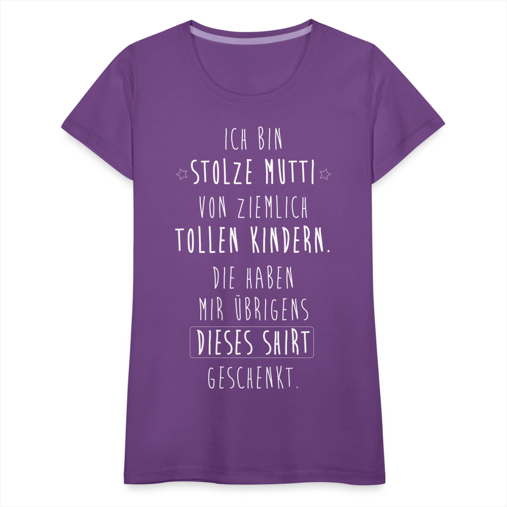 Frauen Premium T-Shirt - Ich bin stolze Mutti von ziemlich Tollen Kindern - Lila