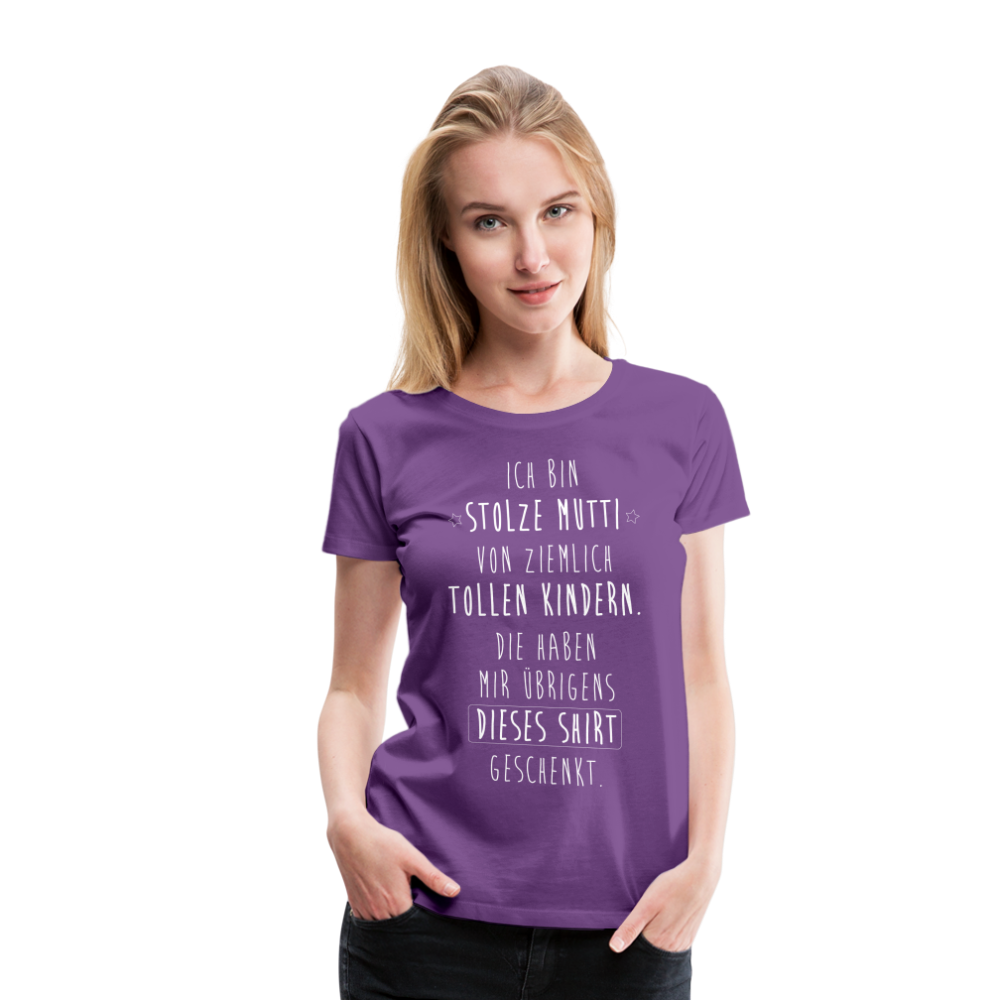 Frauen Premium T-Shirt - Ich bin stolze Mutti von ziemlich Tollen Kindern - Lila