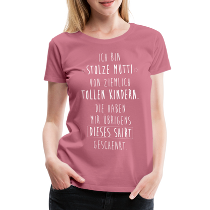 Frauen Premium T-Shirt - Ich bin stolze Mutti von ziemlich Tollen Kindern - Malve