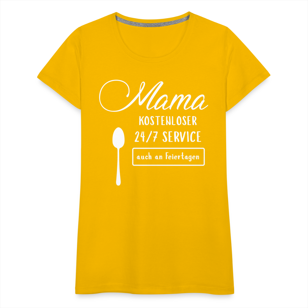 Frauen Premium T-Shirt - Mama kostenloser 27/7 Service - Sonnengelb