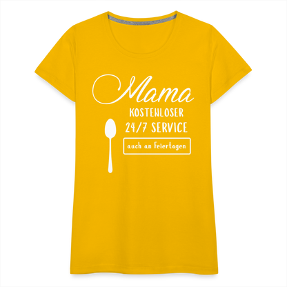 Frauen Premium T-Shirt - Mama kostenloser 27/7 Service - Sonnengelb