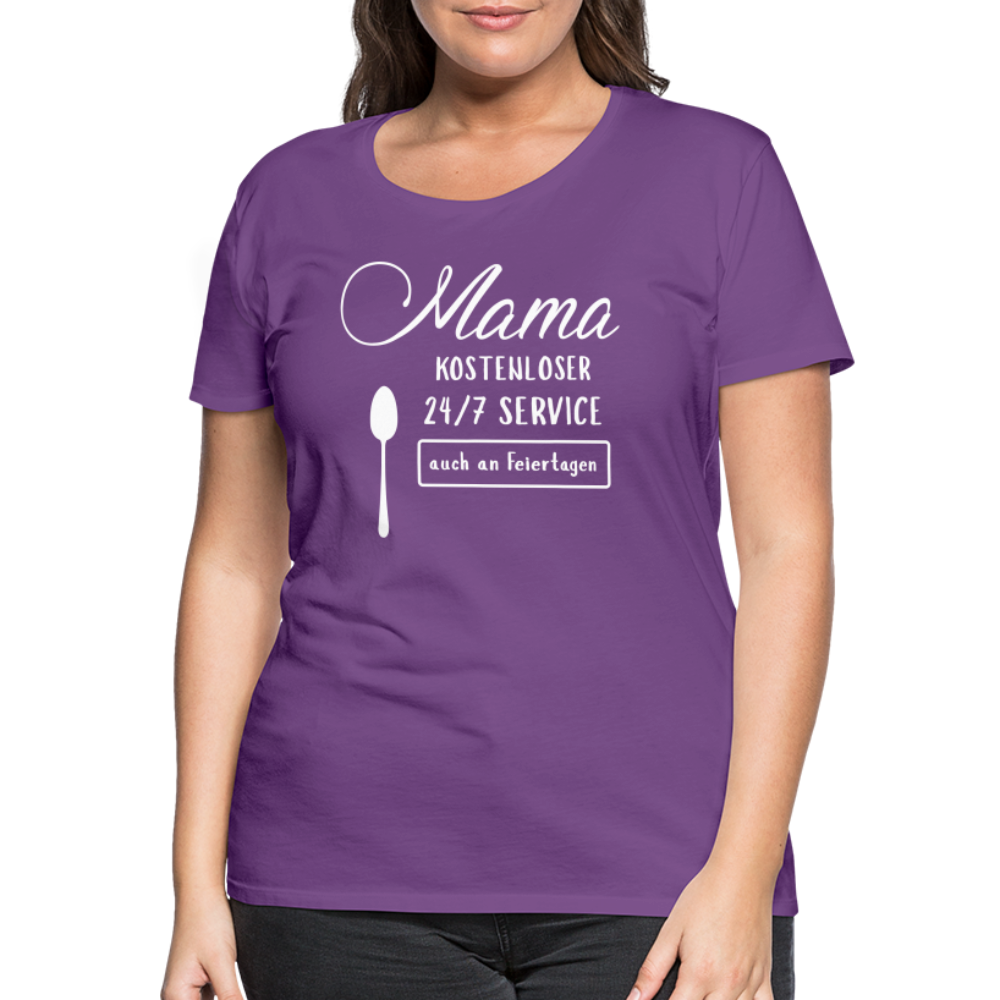 Frauen Premium T-Shirt - Mama kostenloser 27/7 Service - Lila