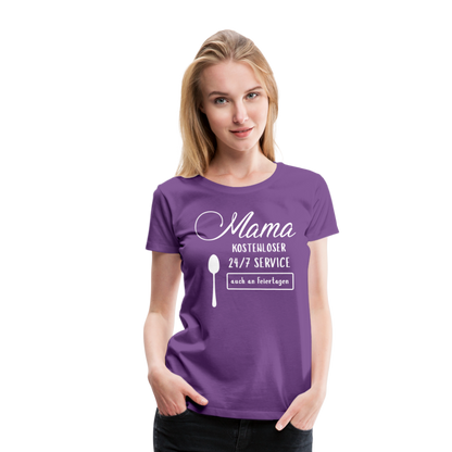 Frauen Premium T-Shirt - Mama kostenloser 27/7 Service - Lila