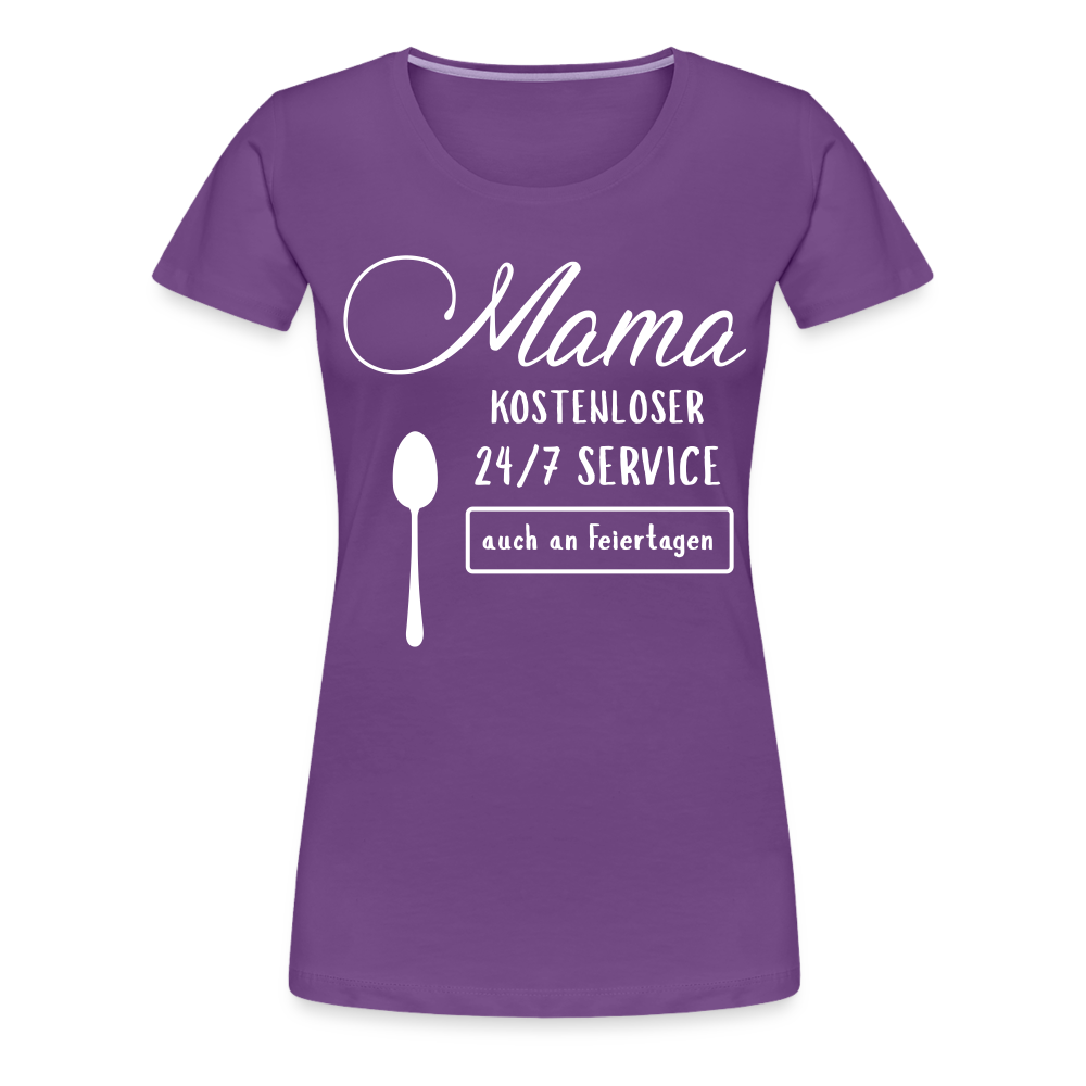 Frauen Premium T-Shirt - Mama kostenloser 27/7 Service - Lila