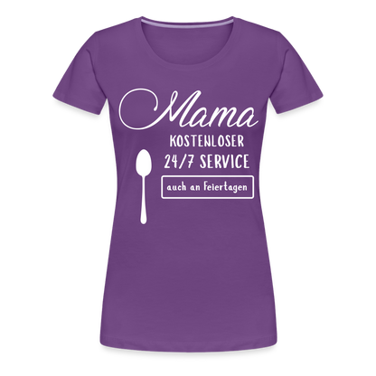 Frauen Premium T-Shirt - Mama kostenloser 27/7 Service - Lila