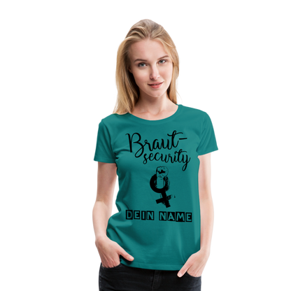 Frauen Premium T-Shirt - JGA - Junggesellenabschied - Braut Security Design - personalisierbar - Divablau