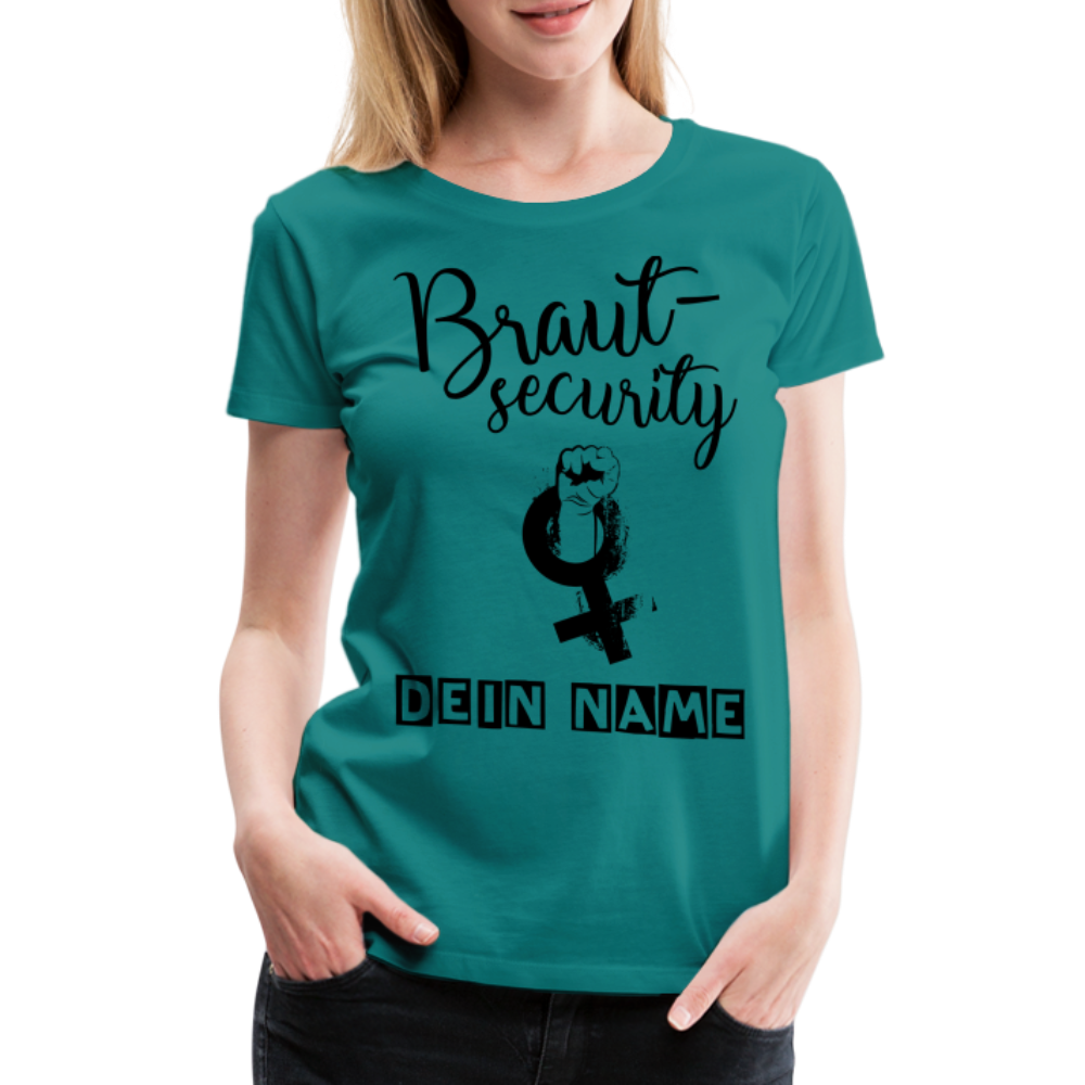 Frauen Premium T-Shirt - JGA - Junggesellenabschied - Braut Security Design - personalisierbar - Divablau