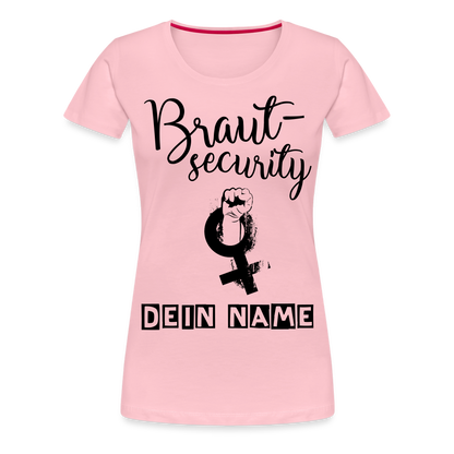 Frauen Premium T-Shirt - JGA - Junggesellenabschied - Braut Security Design - personalisierbar - Hellrosa