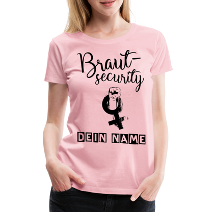 Frauen Premium T-Shirt - JGA - Junggesellenabschied - Braut Security Design - personalisierbar - Hellrosa