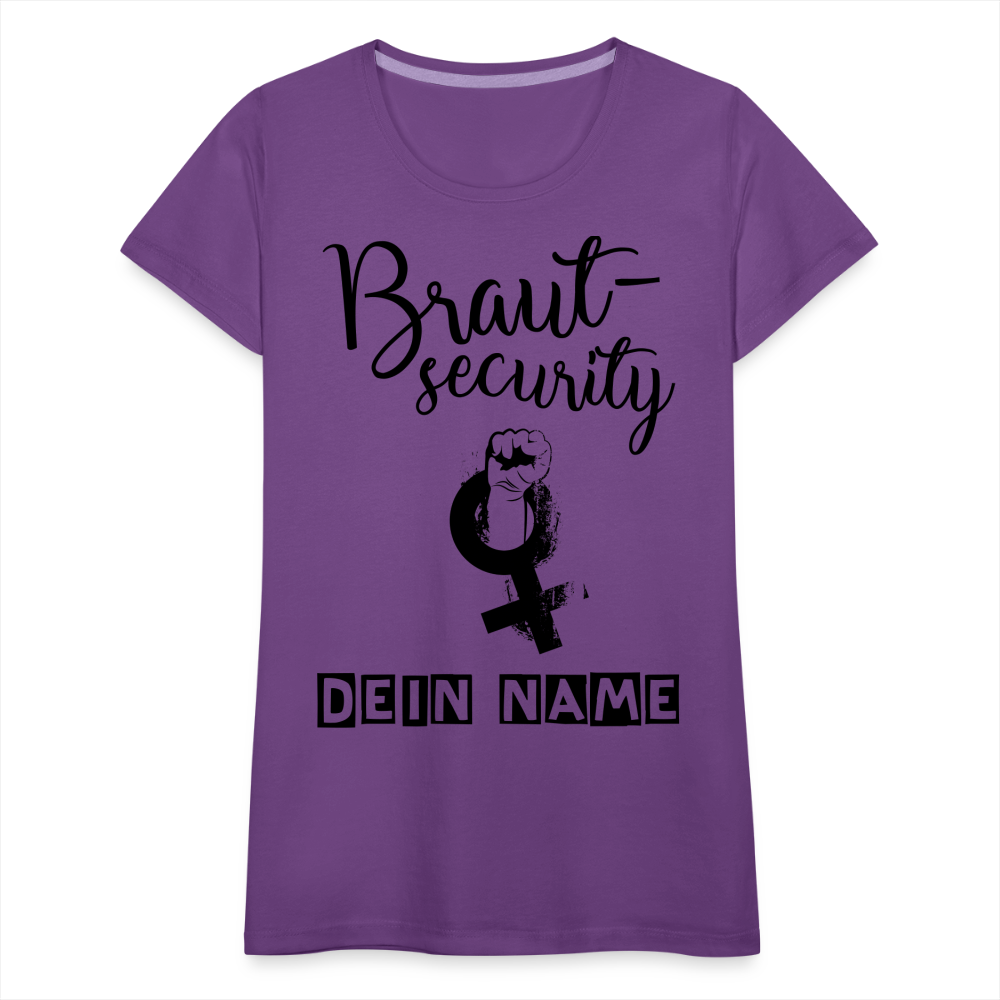 Frauen Premium T-Shirt - JGA - Junggesellenabschied - Braut Security Design - personalisierbar - Lila