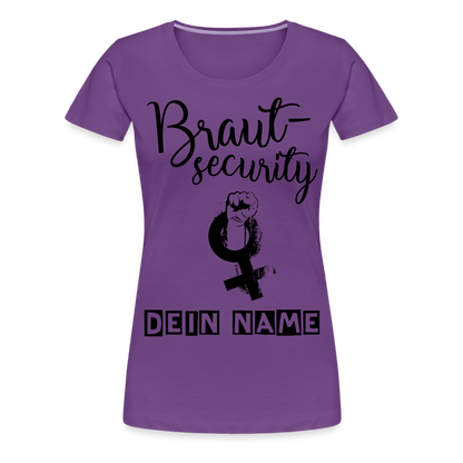 Frauen Premium T-Shirt - JGA - Junggesellenabschied - Braut Security Design - personalisierbar - Lila