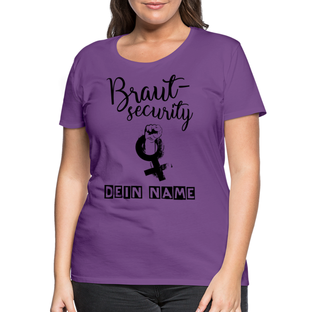 Frauen Premium T-Shirt - JGA - Junggesellenabschied - Braut Security Design - personalisierbar - Lila