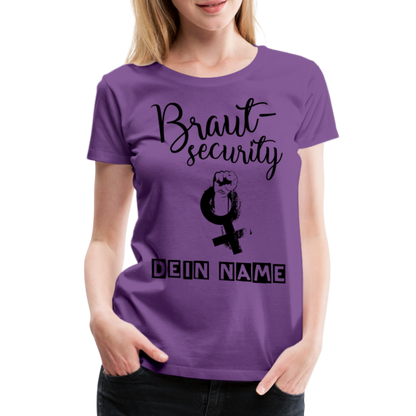 Frauen Premium T-Shirt - JGA - Junggesellenabschied - Braut Security Design - personalisierbar - Lila