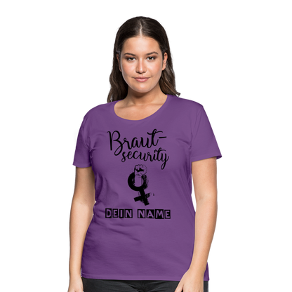 Frauen Premium T-Shirt - JGA - Junggesellenabschied - Braut Security Design - personalisierbar - Lila