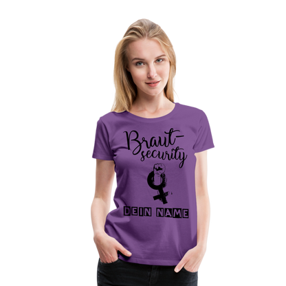 Frauen Premium T-Shirt - JGA - Junggesellenabschied - Braut Security Design - personalisierbar - Lila