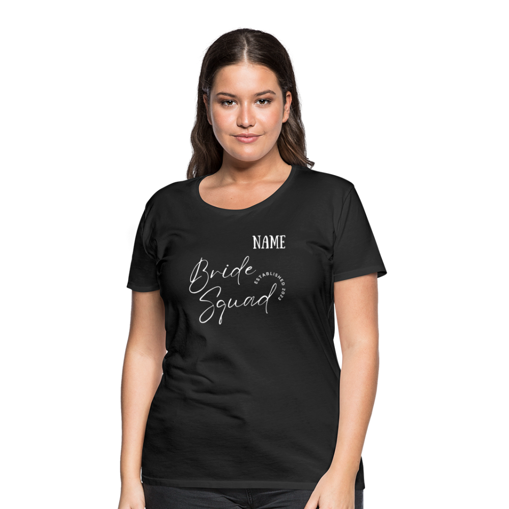 JGA Bride Squad  T-Shirt mit Name - personalisierbar - Schwarz