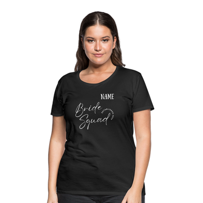 JGA Bride Squad  T-Shirt mit Name - personalisierbar - Schwarz