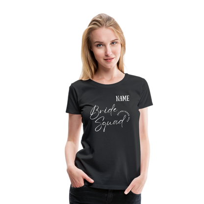 JGA Bride Squad  T-Shirt mit Name - personalisierbar - Schwarz