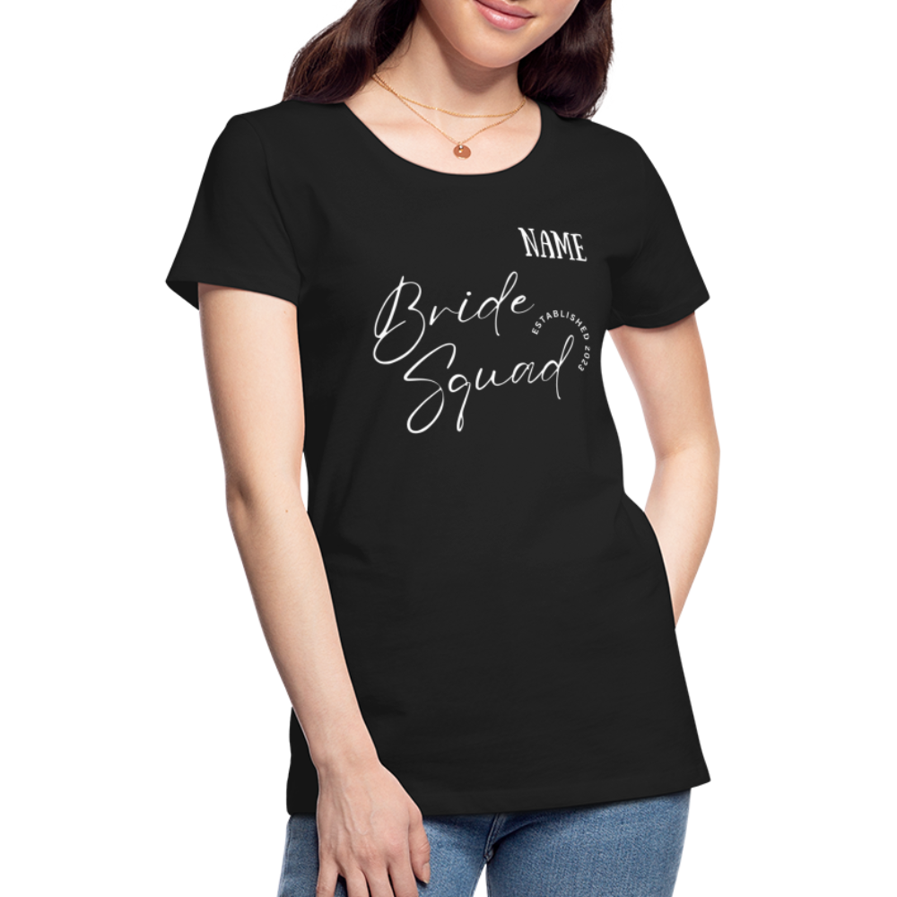 JGA Bride Squad  T-Shirt mit Name - personalisierbar - Schwarz