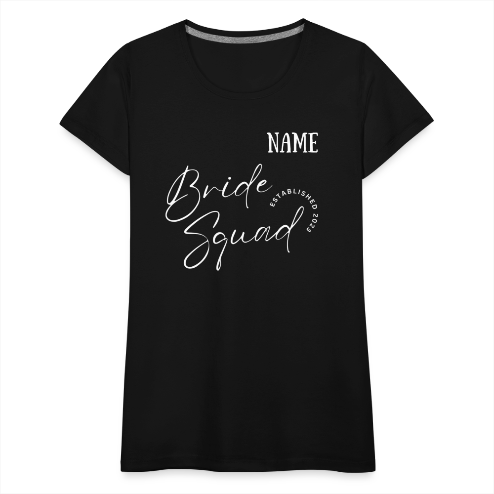 JGA Bride Squad  T-Shirt mit Name - personalisierbar - Schwarz