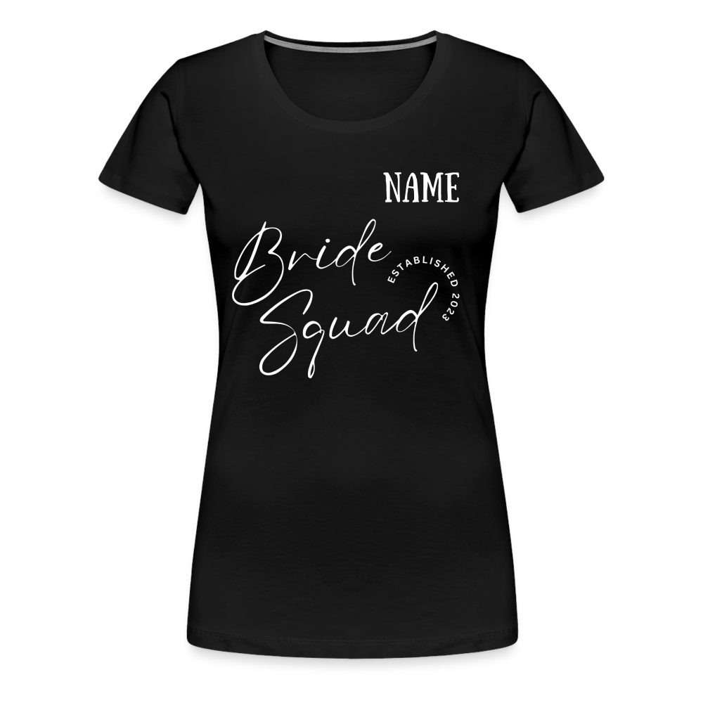 JGA Bride Squad  T-Shirt mit Name - personalisierbar - Schwarz