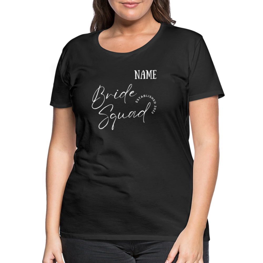 JGA Bride Squad  T-Shirt mit Name - personalisierbar - Schwarz