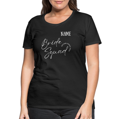 JGA Bride Squad  T-Shirt mit Name - personalisierbar - Schwarz