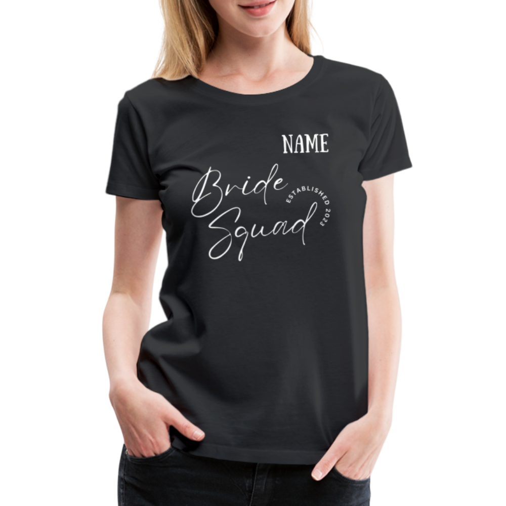 JGA Bride Squad  T-Shirt mit Name - personalisierbar - Schwarz