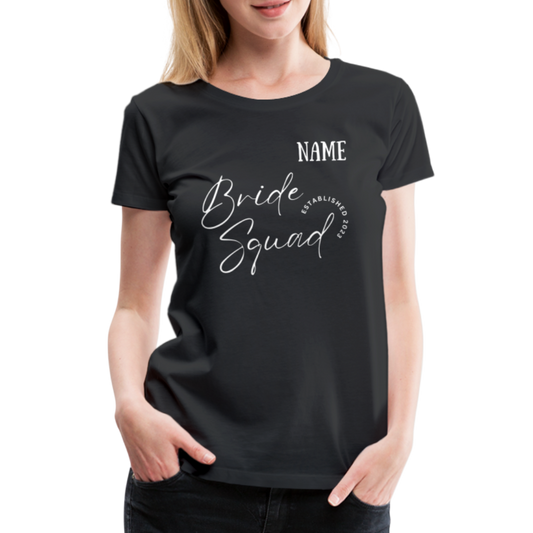 JGA Bride Squad  T-Shirt mit Name - personalisierbar - Schwarz