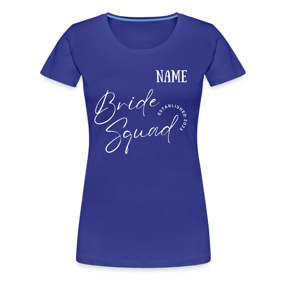 JGA Bride Squad  T-Shirt mit Name - personalisierbar - Königsblau