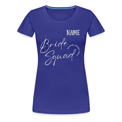 JGA Bride Squad  T-Shirt mit Name - personalisierbar - Königsblau