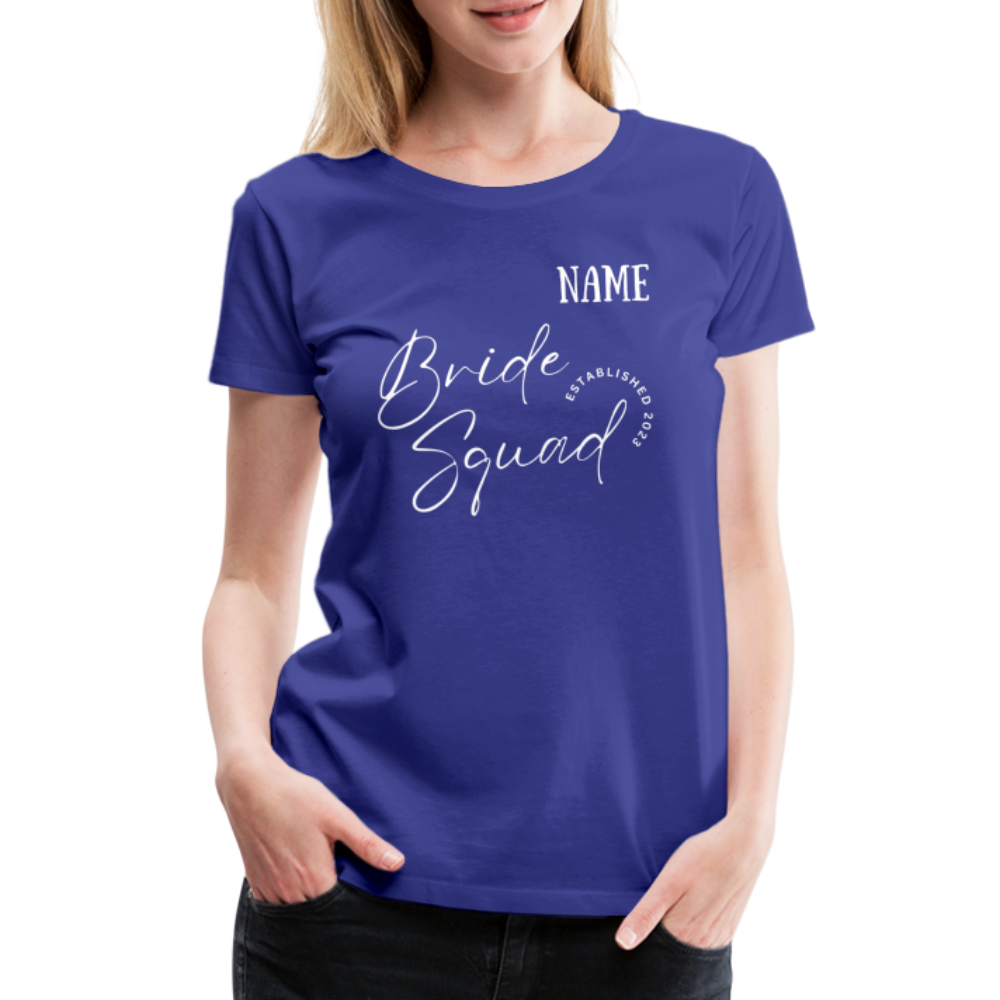 JGA Bride Squad  T-Shirt mit Name - personalisierbar - Königsblau