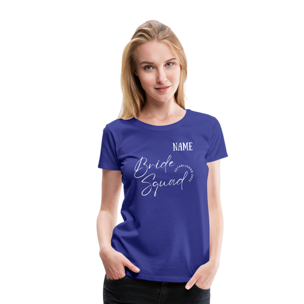 JGA Bride Squad  T-Shirt mit Name - personalisierbar - Königsblau