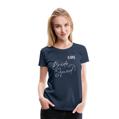 JGA Bride Squad  T-Shirt mit Name - personalisierbar - Navy