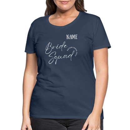 JGA Bride Squad  T-Shirt mit Name - personalisierbar - Navy