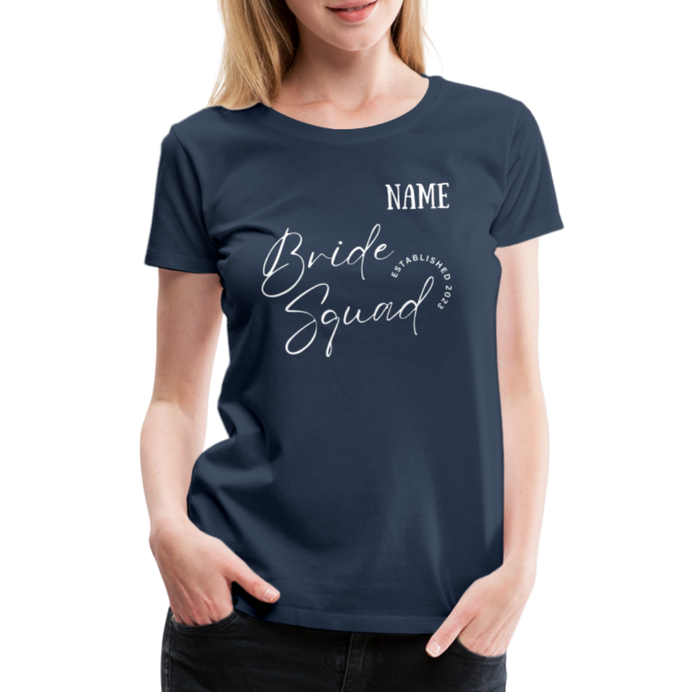 JGA Bride Squad  T-Shirt mit Name - personalisierbar - Navy