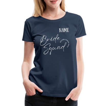 JGA Bride Squad  T-Shirt mit Name - personalisierbar - Navy