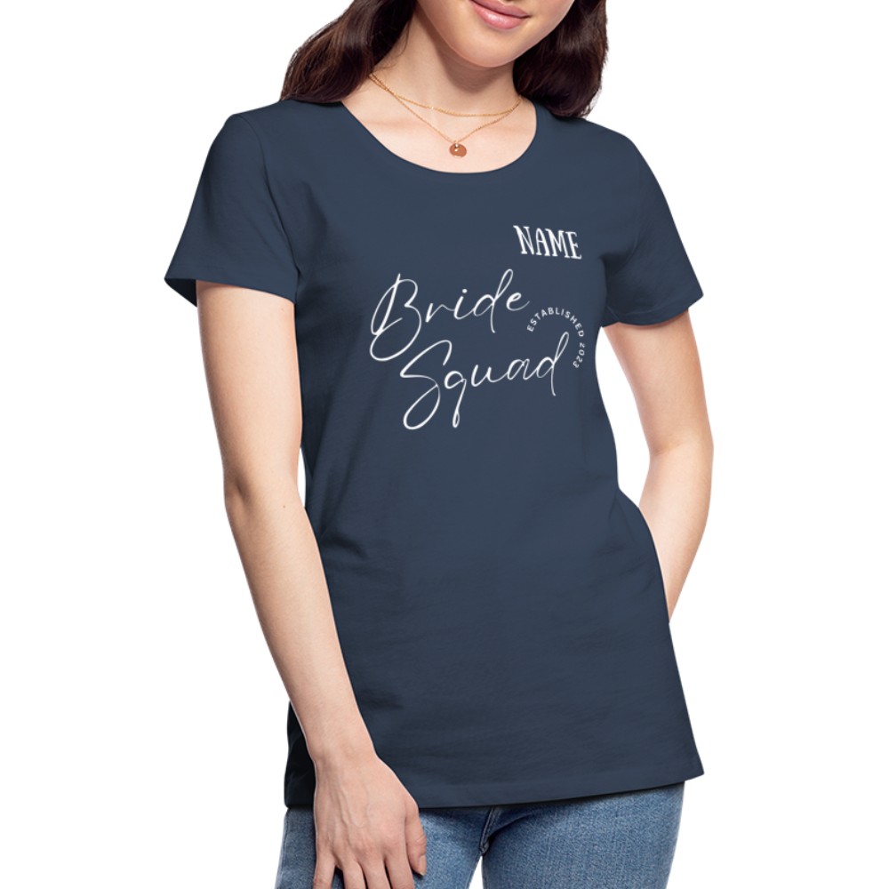 JGA Bride Squad  T-Shirt mit Name - personalisierbar - Navy