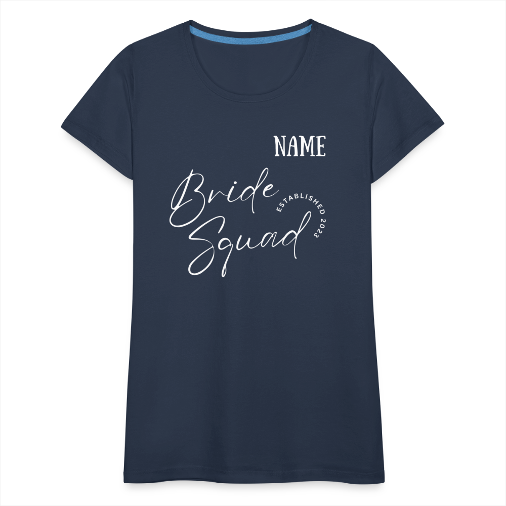 JGA Bride Squad  T-Shirt mit Name - personalisierbar - Navy