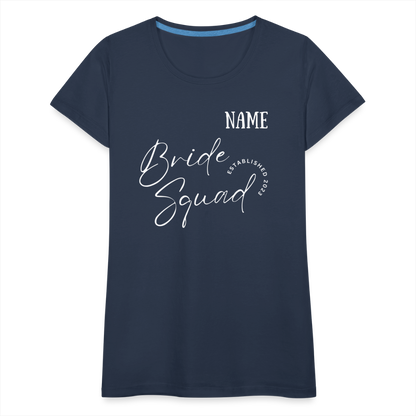 JGA Bride Squad  T-Shirt mit Name - personalisierbar - Navy